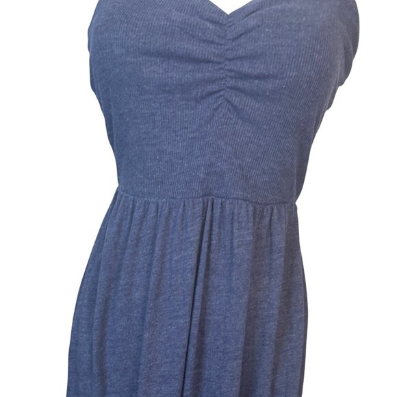 Chasor XS Navy Blue Sleeveless Midi Dress Adjustable Spaghetti Straps - Picture 6 of 16